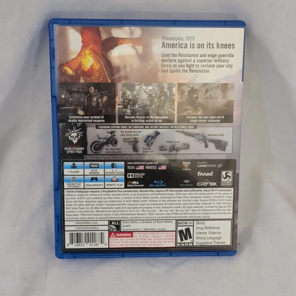 Deep Silver Homefront: The Revolution PS4 (2016) Shooter M NTSC-U/C + Pack